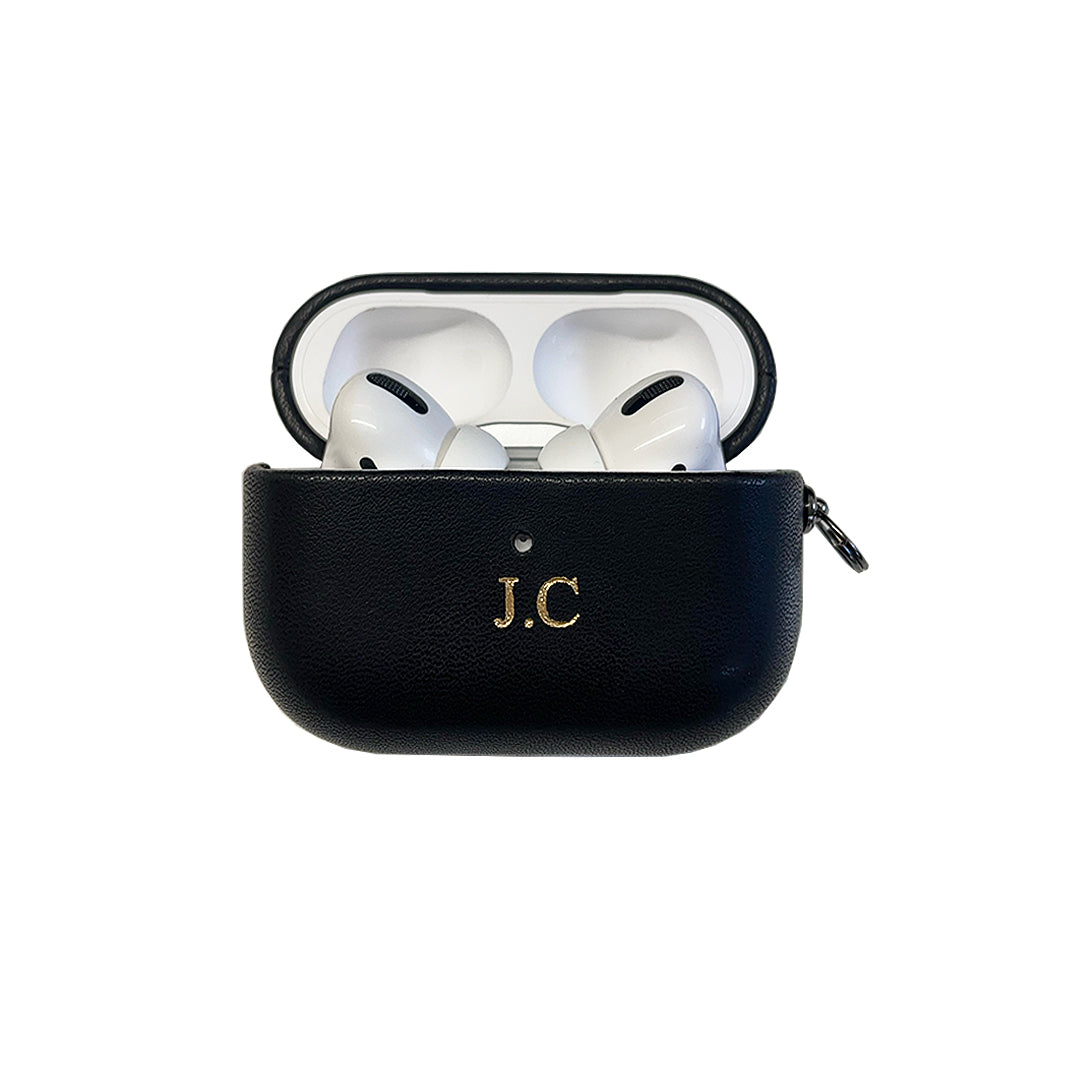 Personalised Leather Airpod Case - Black