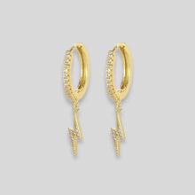 Load image into Gallery viewer, Gold Bolt Hoops