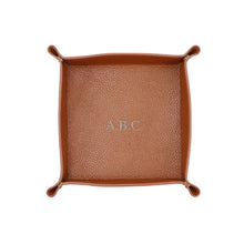 Load image into Gallery viewer, PERSONALISED PEBBLED LEATHER TRAY - TAN